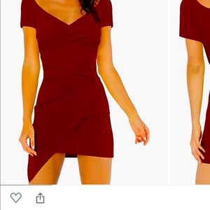 Sexy burgundy dress. Figure flattering. Size MED